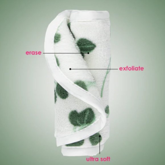 MakeUp Eraser NWT Eucalyptus Print Makeup Remover Towel in White - Picture 2 of 8